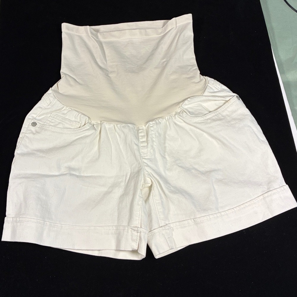 Oh‎ Baby Motherhood Maternity Shorts Small White Denim capsule wardrobe neutral